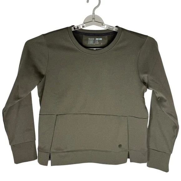 5.11 Tactical Olive Green Crew Neck Pullover Sweatshirt Size M TLBLIN-4197-4 - Picture 2 of 9
